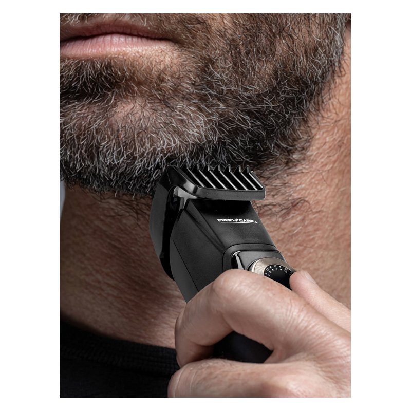 PROFI CARE hair and beard trimmer PC-HSM/R, 2-in-1, lithium-ion battery, chrome insert
